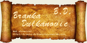 Branka Dulkanović vizit kartica